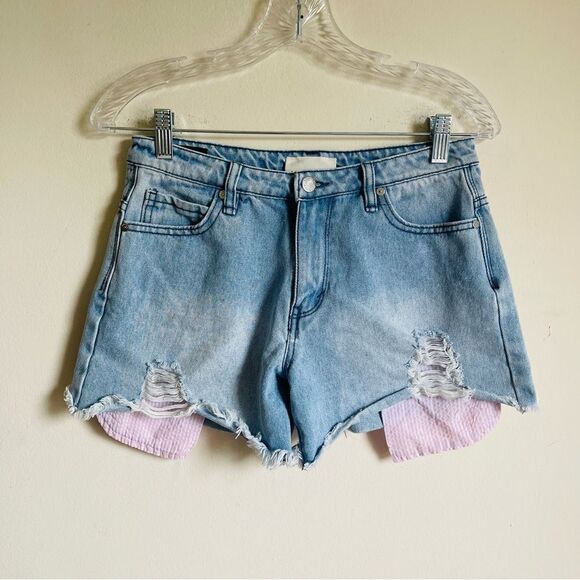 Habitual Kids Girls' Distressed Exposed Pocket Denim Short 16 - Picture 2 of 8